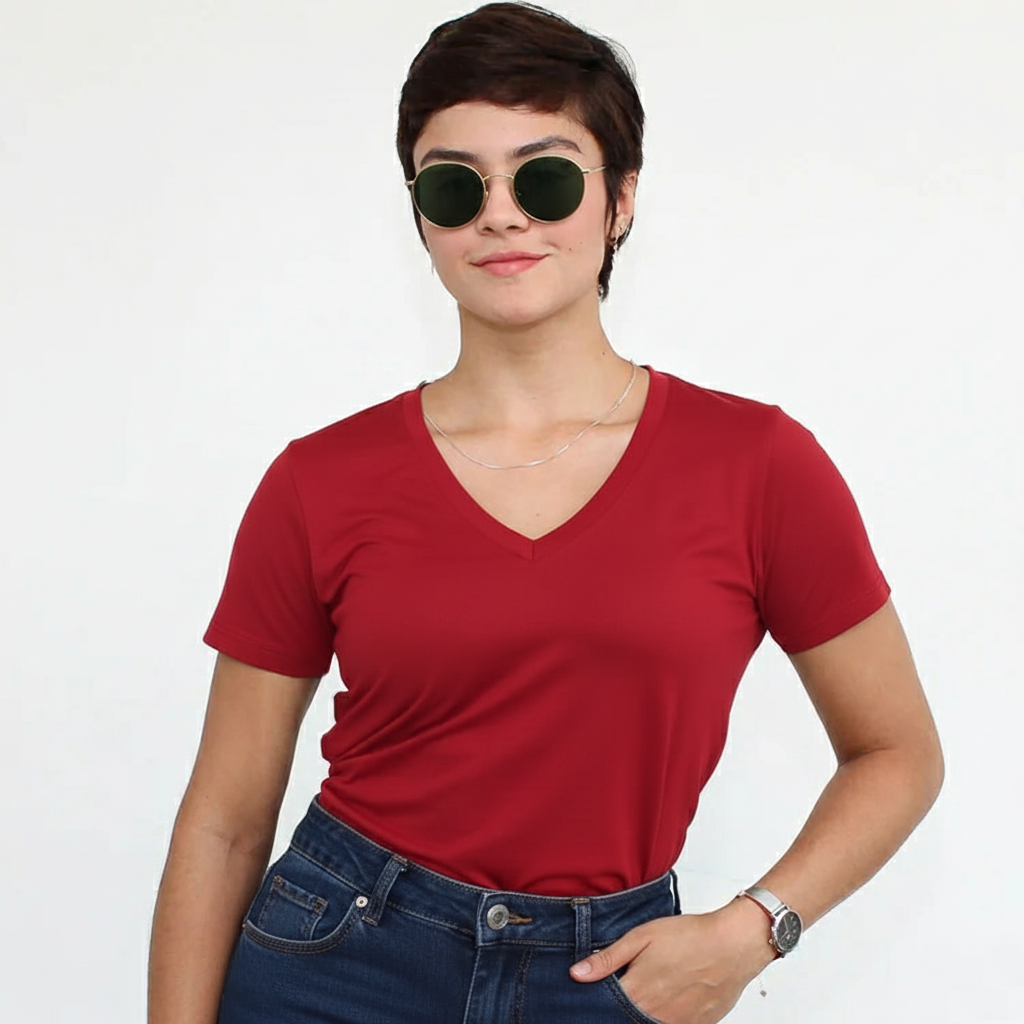 T-Shirt Tecnológica Feminina Decote V!