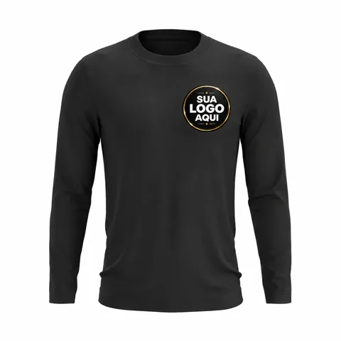Camiseta manga longa personalizada, vista de frente